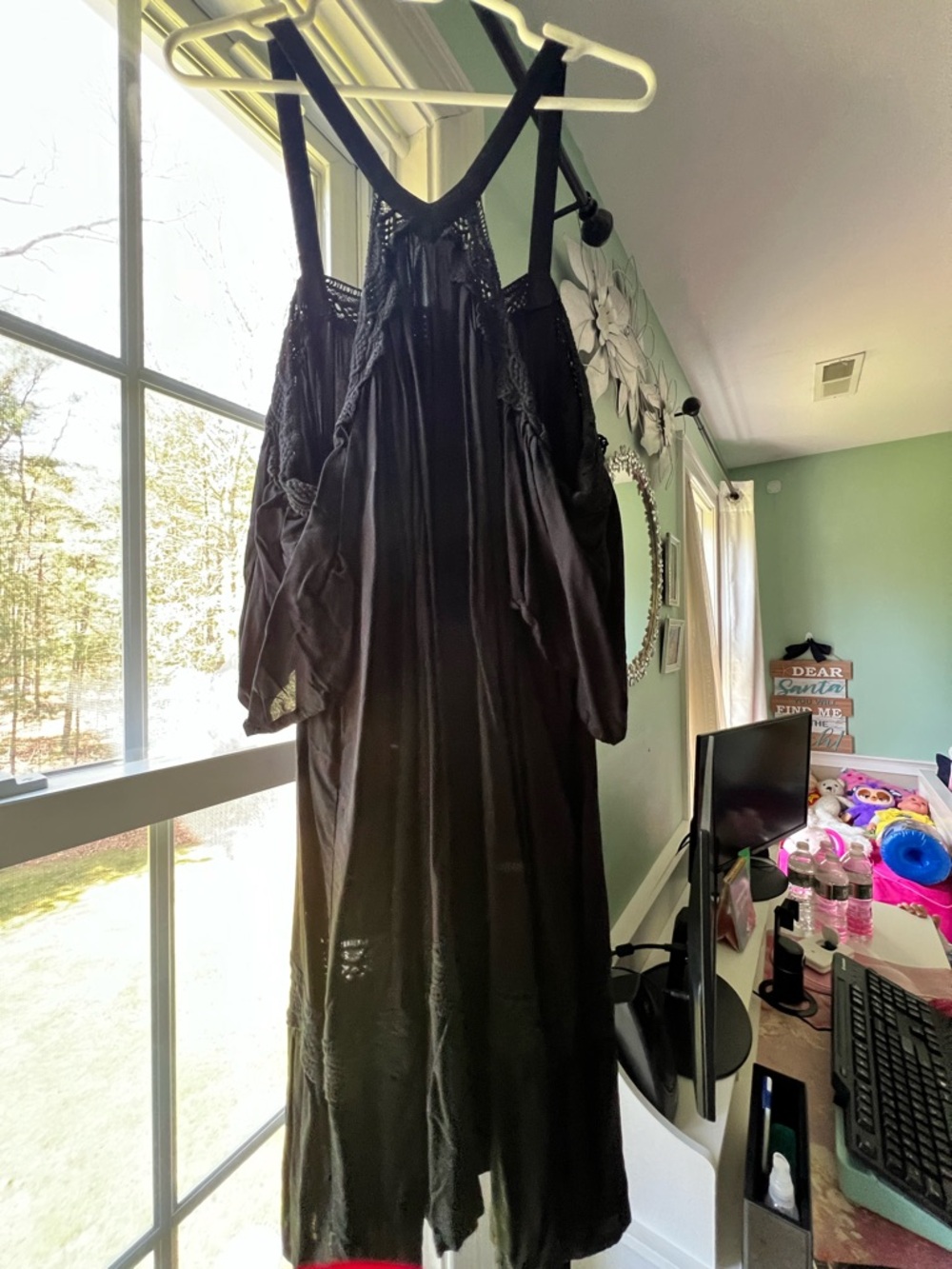 Swimsuits For All Black Cold-Shoulder Swim Coverup